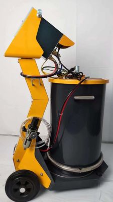 Stalen poedercoatingsmachine met kartonnen doos verpakking  coating apparatuur op zijn best