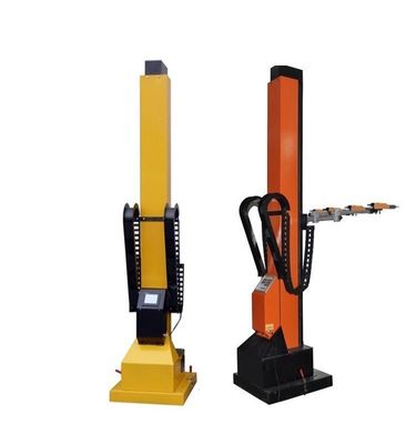 Automatische assemblagelijn met een elektrostatische poederbespuitmachine